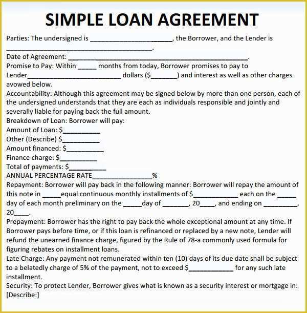 Money Loan Agreement Template Free Of Sample Loan Agreement 10 Free Documents In Pdf Word
