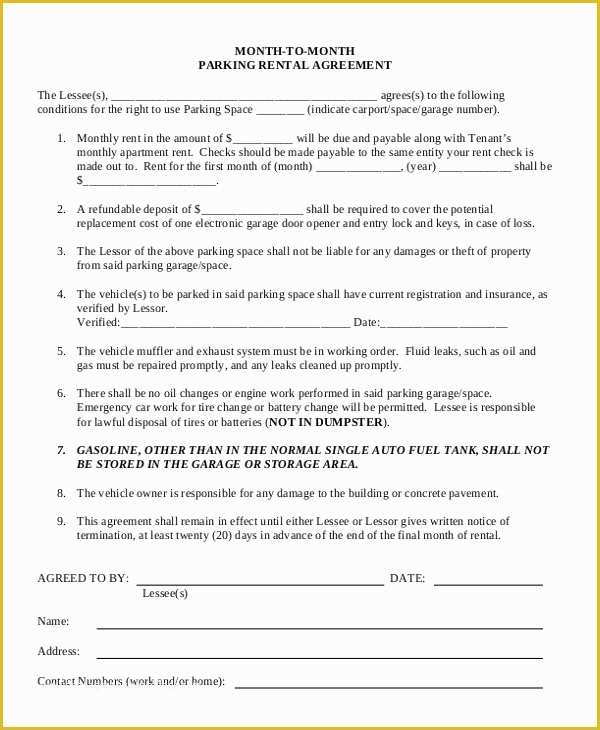 Month to Month Rental Agreement Template Free Of 10 Month to Month Rental Agreement Free Sample Example