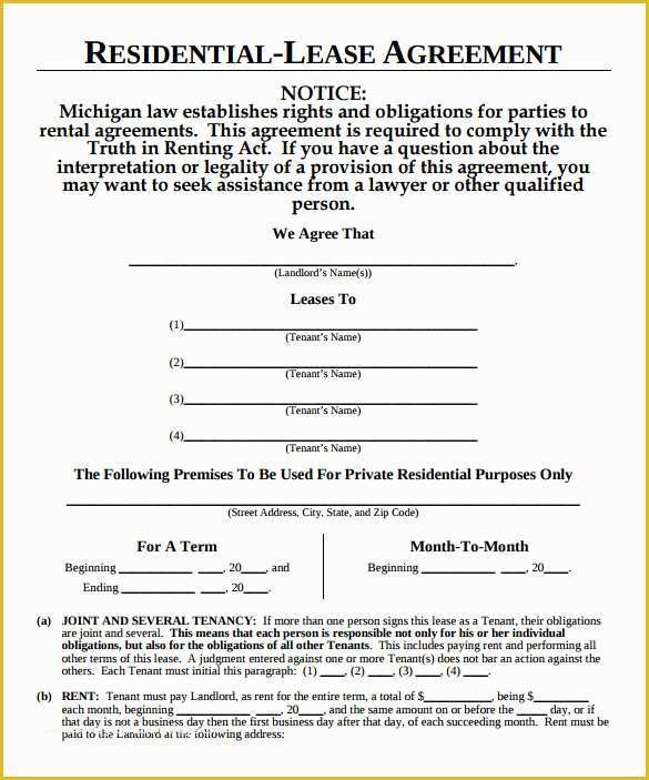 Month to Month Rental Agreement Template Free Of 8 Month to Month Lease Agreement Template Download