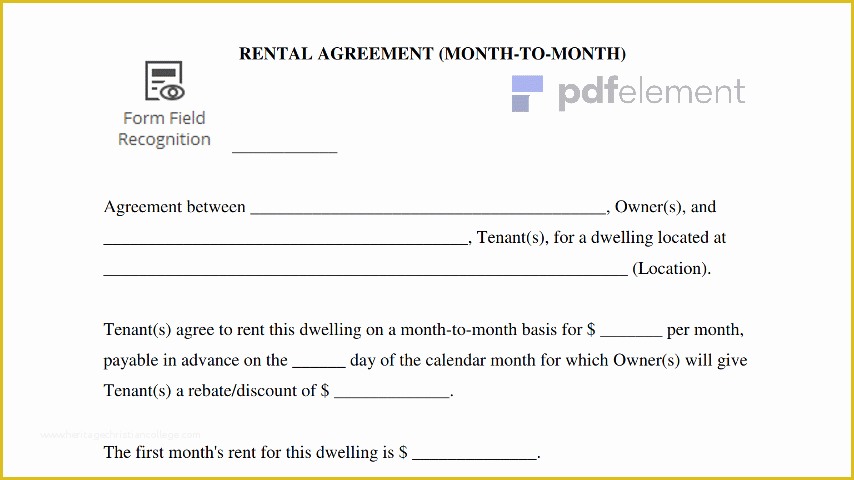 Month to Month Rental Agreement Template Free Of Month to Month Rental Agreement Template Download Edit