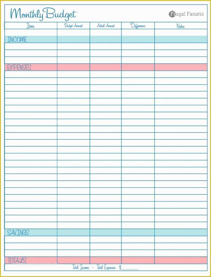 40 Monthly Budget Sheet Template Free