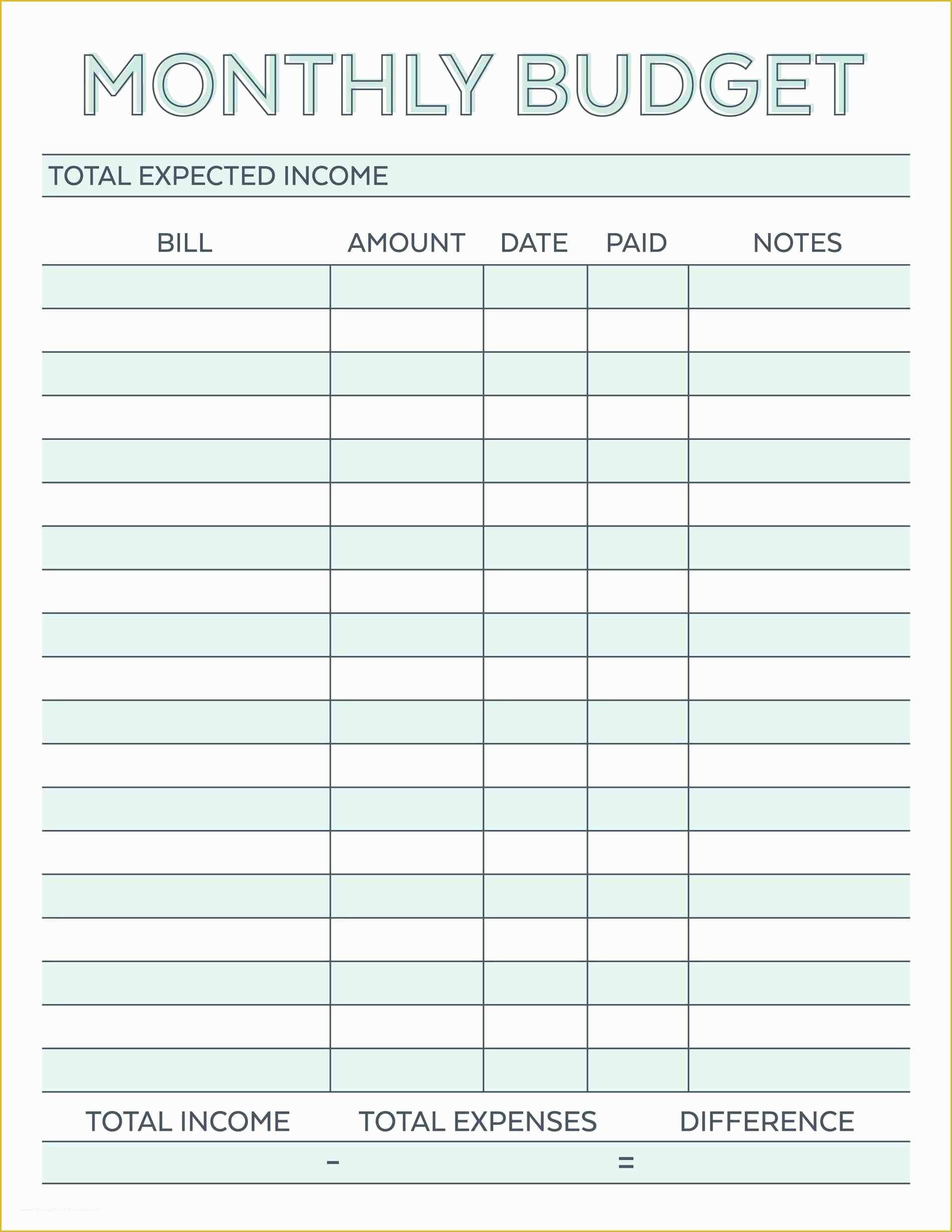 Monthly Budget Sheet Template Free Of Bud Planner Planner Worksheet Monthly Bills Template