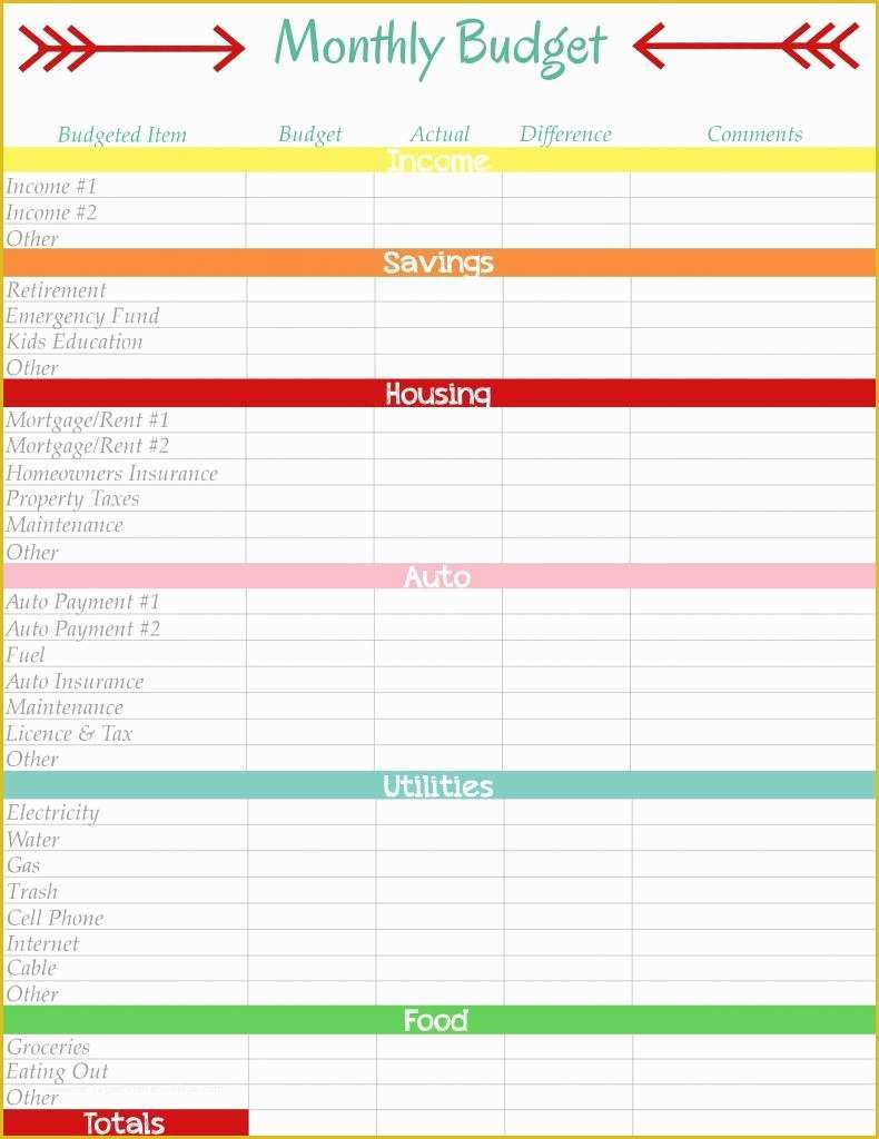 Monthly Budget Sheet Template Free Of Diy Home Sweet Home Monthly Bud Ultimate Life