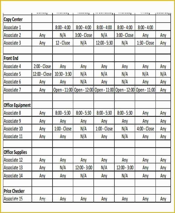 Monthly Employee Schedule Template Free Of 6 Monthly Shift Schedule Templates Free Word Pdf