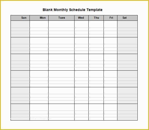 Monthly Employee Schedule Template Free Of Blank Schedule Template 6 Download Free Documents In Pdf