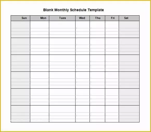 Monthly Employee Schedule Template Free Of Blank Schedule Template 6 Download Free Documents In Pdf