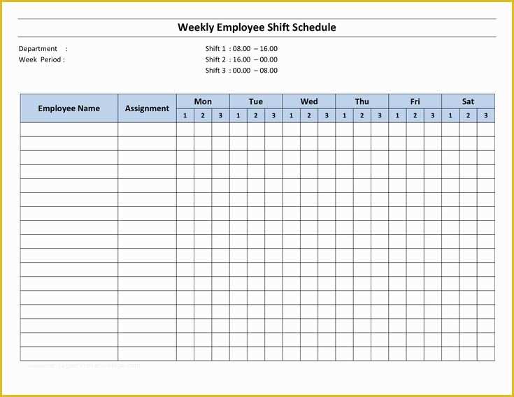 Monthly Employee Schedule Template Free Of Free Printable Employee Work Schedules
