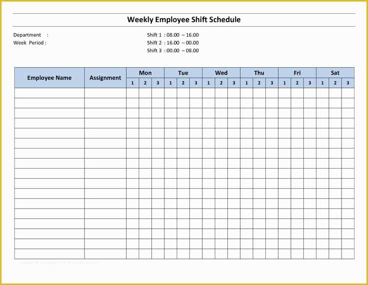 Monthly Employee Schedule Template Free Of Free Printable Employee Work Schedules