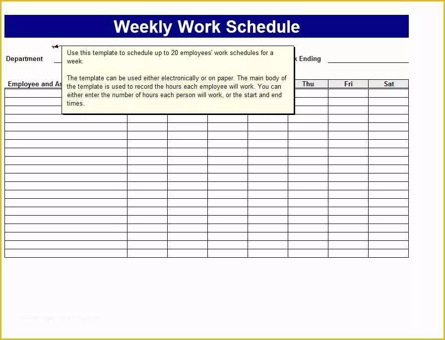 Monthly Employee Schedule Template Free Of Weekly Work Schedule Template