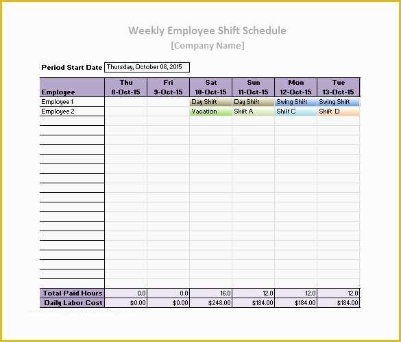 Monthly Employee Schedule Template Free Of Work Schedule Templates – 9 Free Word Excel Pdf format