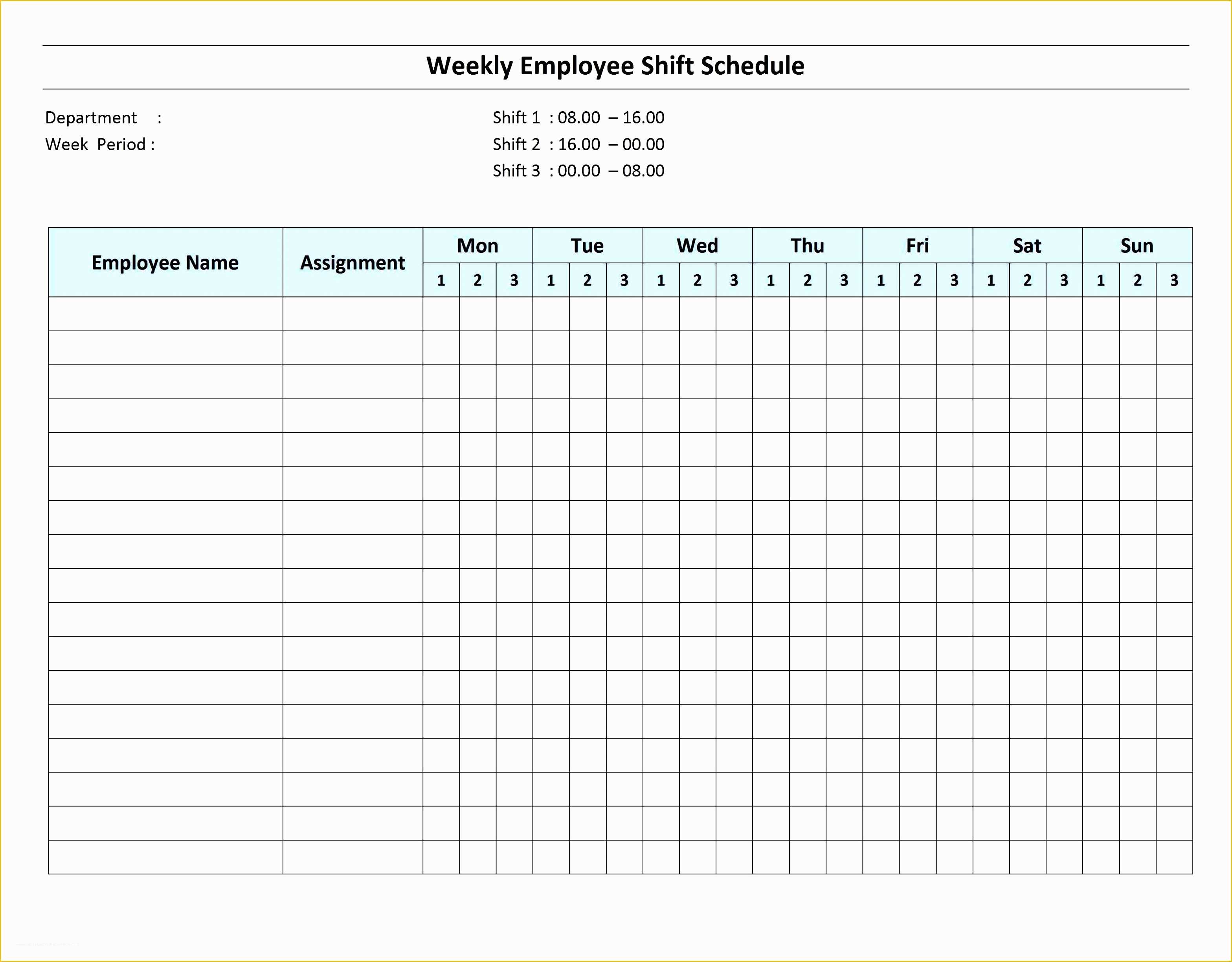 Monthly Shift Schedule Template Excel Free Of 6 Excel Daily Work Schedule Sampletemplatess