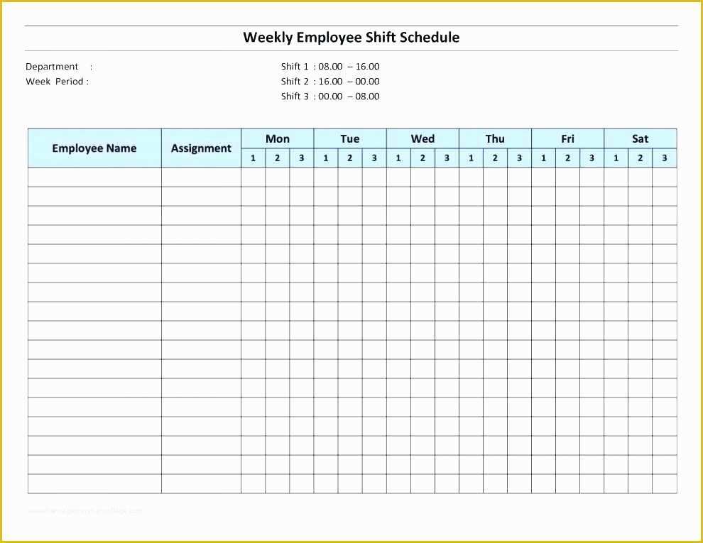 Monthly Shift Schedule Template Excel Free Of Blank Daily Weekly Work Schedule Template Word format