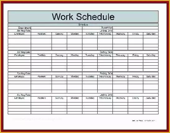 Monthly Shift Schedule Template Excel Free Of Free Employee and Shift ...