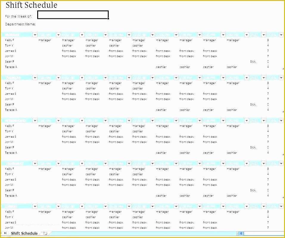 Monthly Shift Schedule Template Excel Free Of Employee Schedule Excel Template Free Employee Scheduling