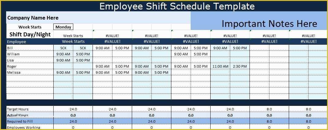 Monthly Shift Schedule Template Excel Free Of Employee Shift Schedule Template