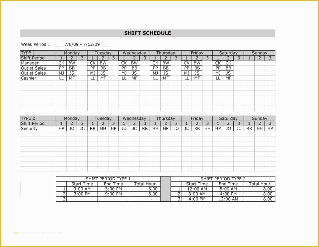 Monthly Shift Schedule Template Excel Free Of Employee Shift Scheduling Spreadsheet Invoice Template