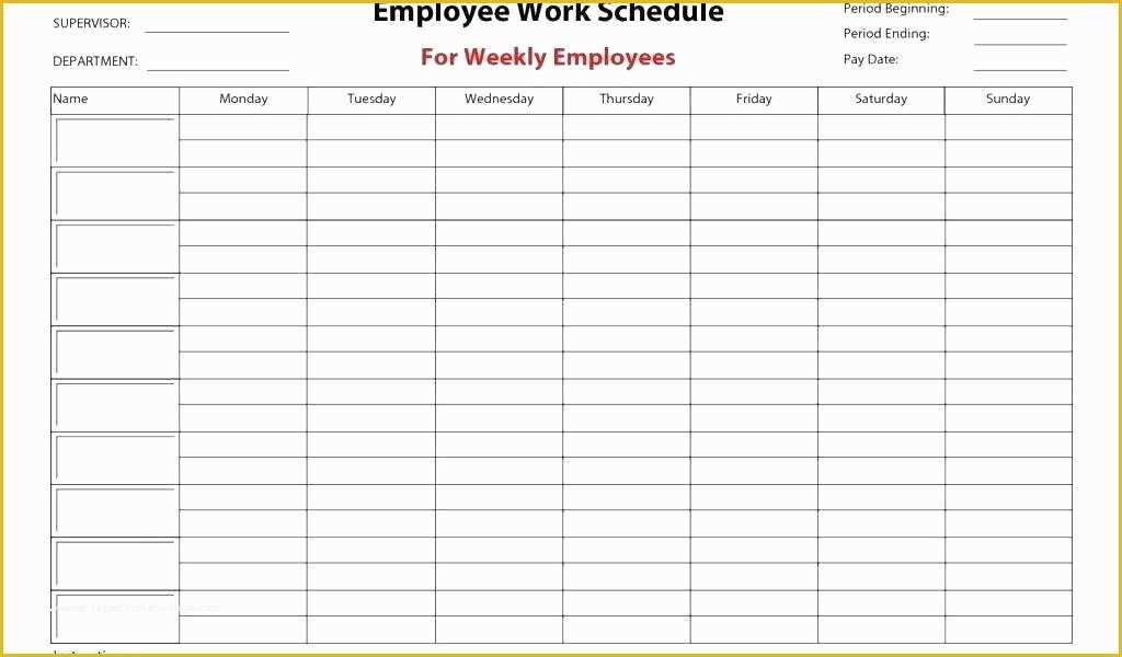 Monthly Shift Schedule Template Excel Free Of Employee Work Schedule ...