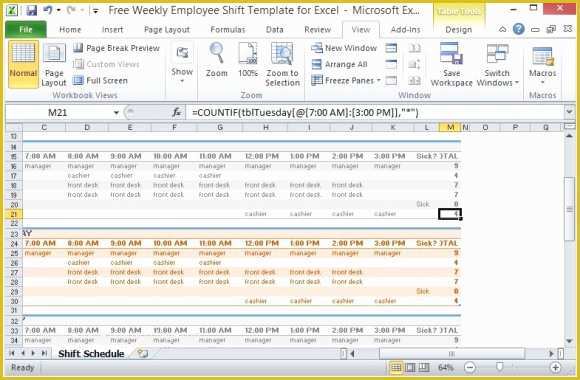 Monthly Shift Schedule Template Excel Free Of Free Weekly Employee Shift Template for Excel