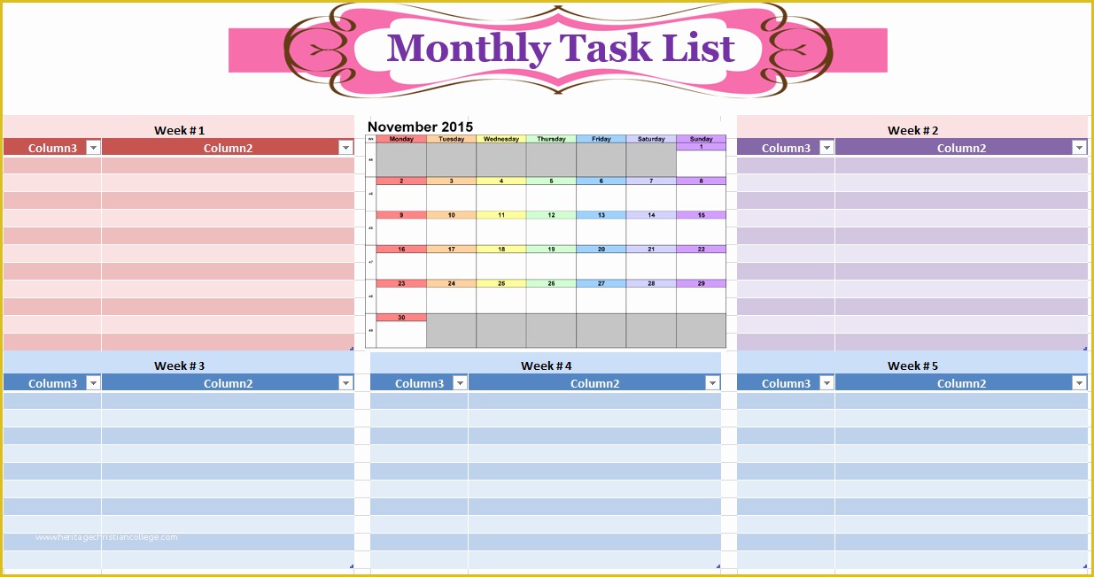 Monthly to Do List Template Free Of 17 Free Monthly to Do List Templates Ms Fice Documents