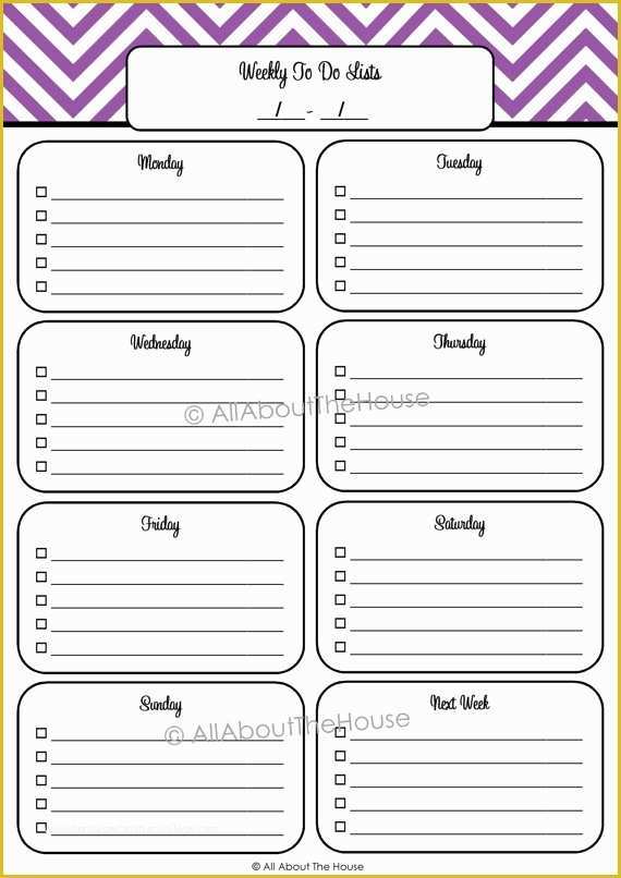 Monthly to Do List Template Free Of 6 Printable Chevron Planners Printable Daily and Weekly