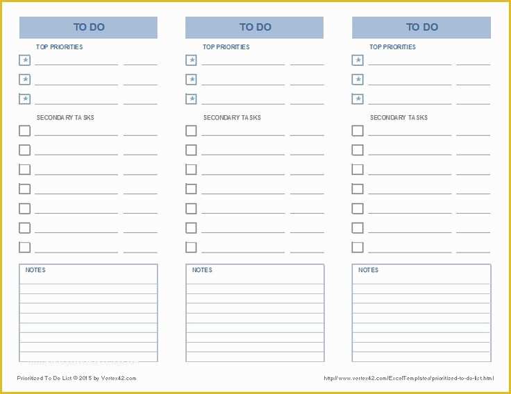 Monthly to Do List Template Free Of Free Printable Prioritized to Do List 3 Columns Per Page
