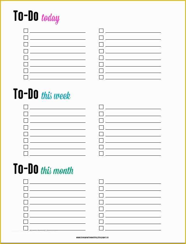 Monthly to Do List Template Free Of Free to Do List Printable Daily Weekly Monthly