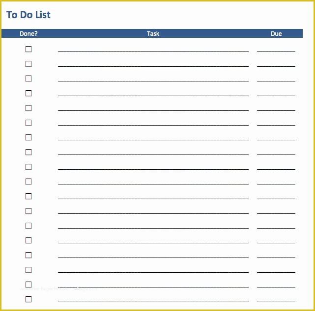 Monthly to Do List Template Free Of Free to Do List Templates In Excel