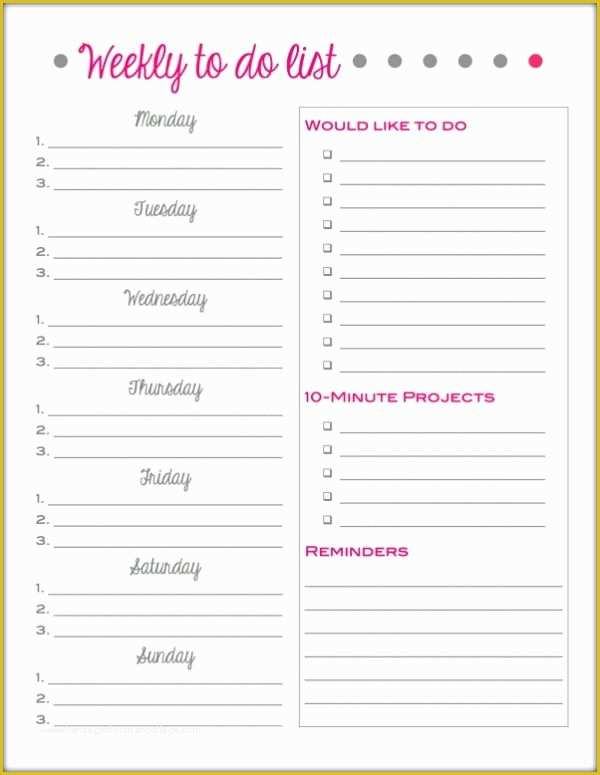 Monthly to Do List Template Free Of Get organized with A Weekly to Do List