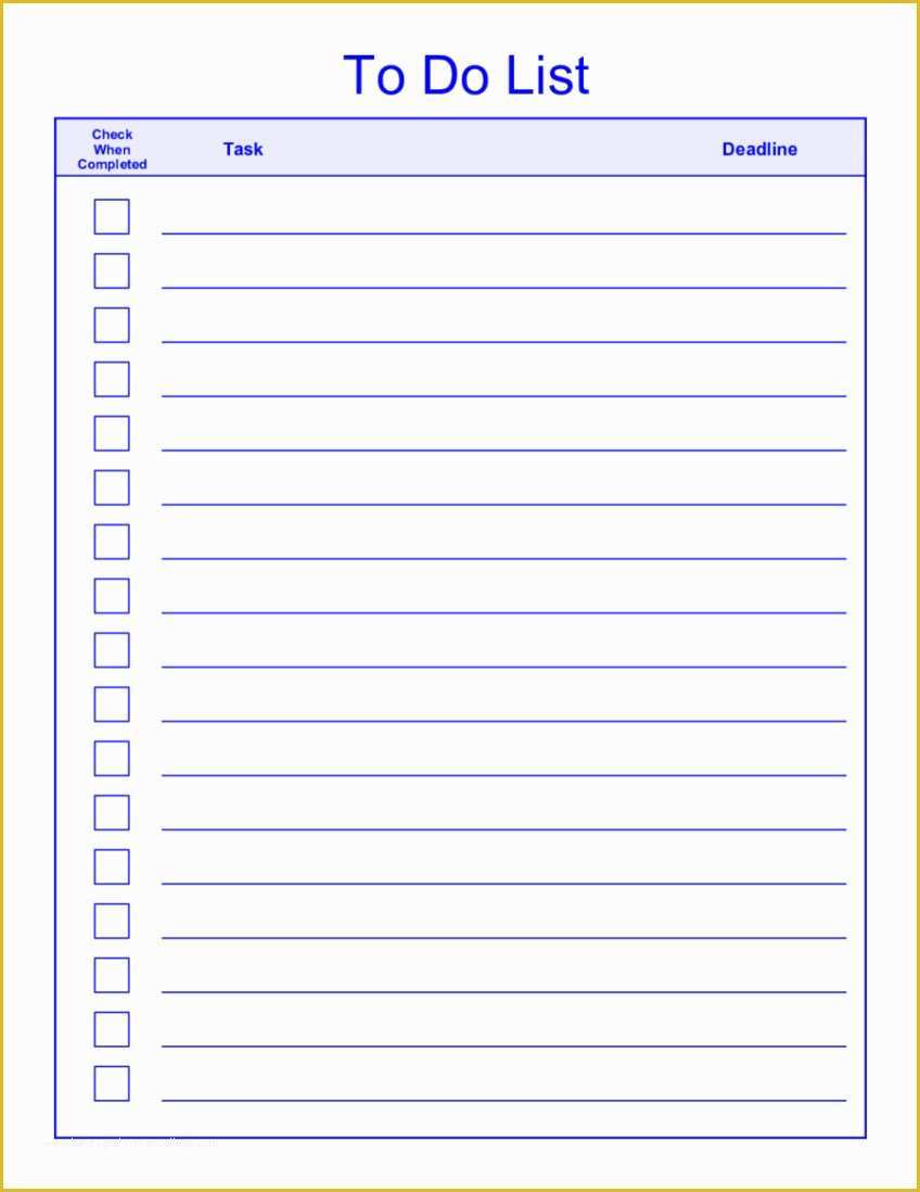 Monthly to Do List Template Free Of Things to Do Calendar