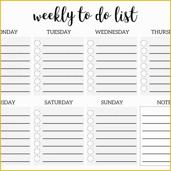 Monthly to Do List Template Free Of Weekly to Do List Printable Checklist Template – Paper