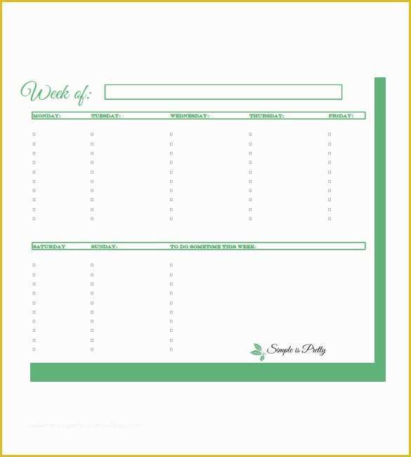 Monthly to Do List Template Free Of Weekly to Do List Template 6 Free Word Excel Pdf