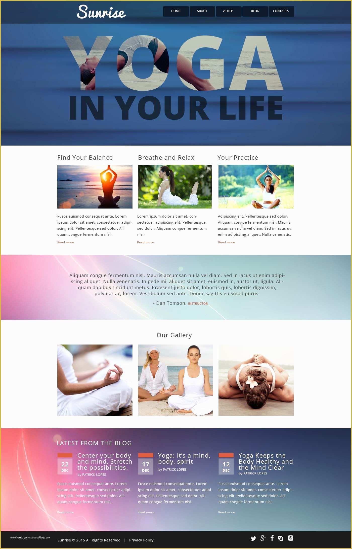 Most Popular Free Website Templates Of Yoga Style Website Template