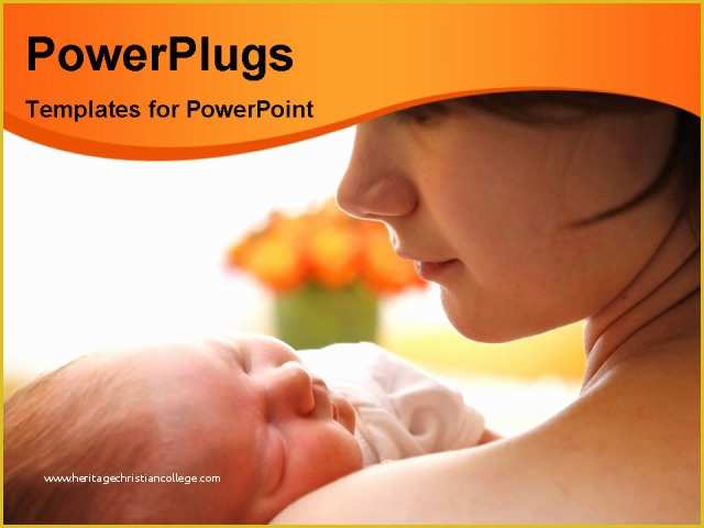 Mother and Baby Powerpoint Template Free Of Happy Mother with Newborn Baby Powerpoint Template