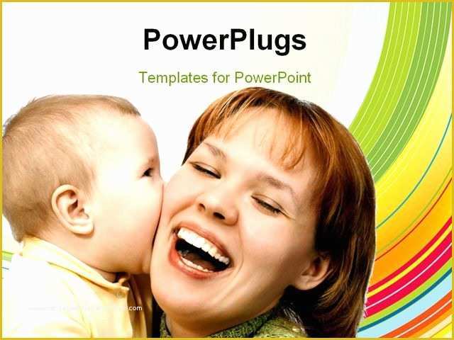 Mother and Baby Powerpoint Template Free Of Powerpoint Template A Kid with the Mother Kissing Her On