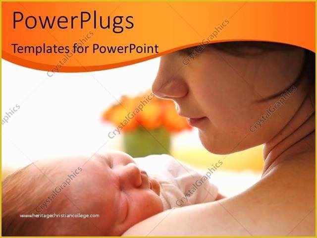 Mother and Baby Powerpoint Template Free Of Powerpoint Template Happy Mother Holding A Newborn Baby