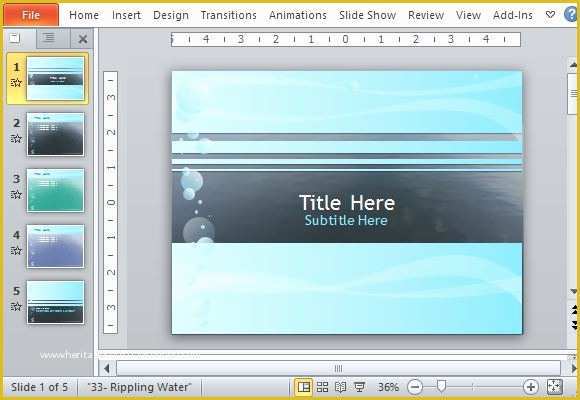 Motion Title Templates Free Of Free Rippling Water Powerpoint Template with Animated