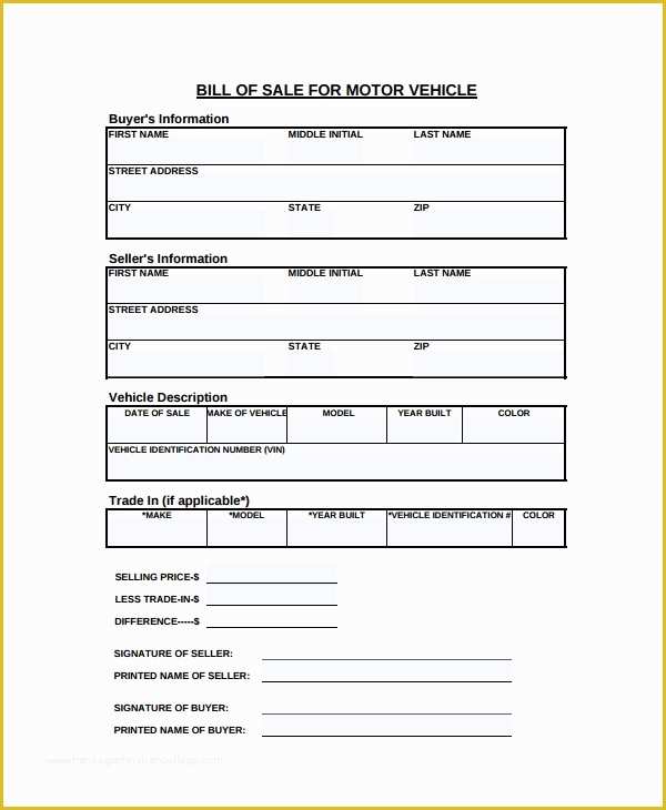 Motorcycle Bill Of Sale Template Free Download Of 8 Motorcycle Bill Of Sale Templates