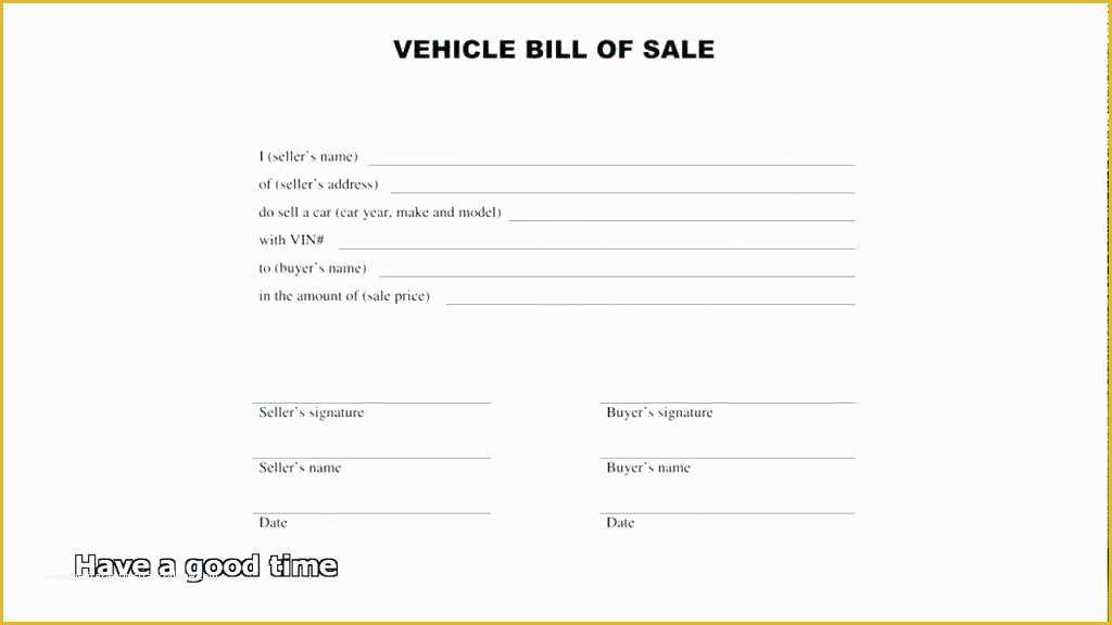 Motorcycle Bill Of Sale Template Free Download Of Generic Bill Sale Template Free Word Document
