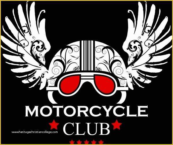 Motorcycle Club Logo Template Free Of Motorcycle Club Logo Classical ornament Helmet Wings Icons