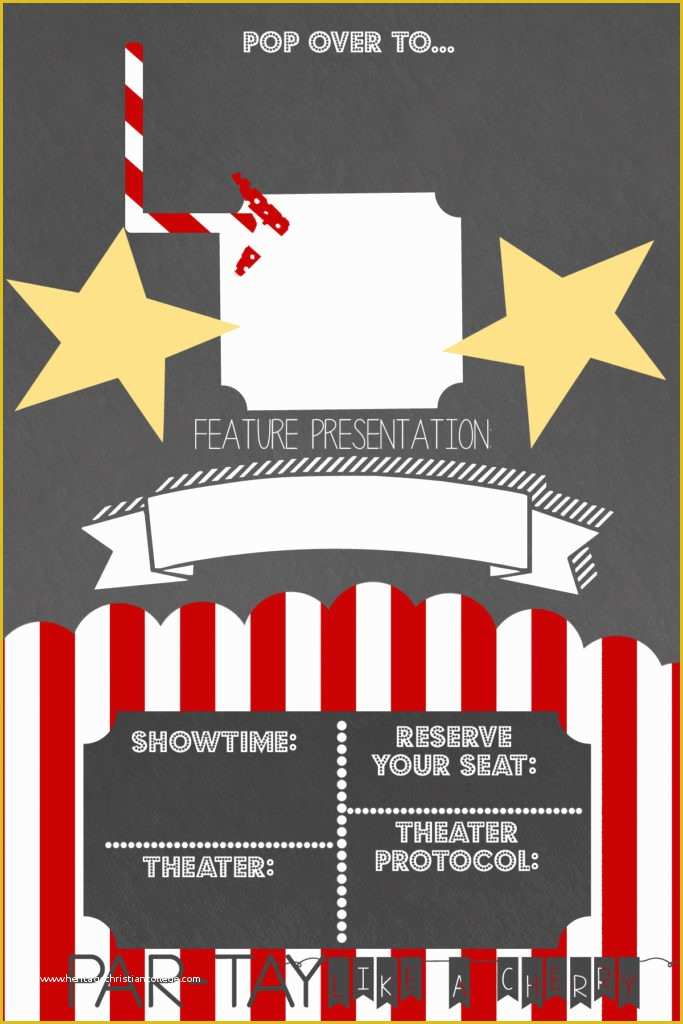 Movie Party Invitations Free Template Of Drive In Movie Party Invitation Party Like A Cherry