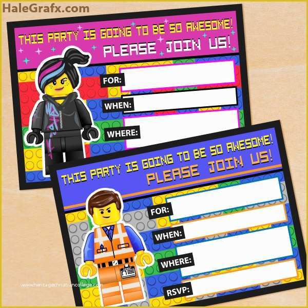 Movie Party Invitations Free Template Of Free Printable Lego Movie Birthday Invitation Set