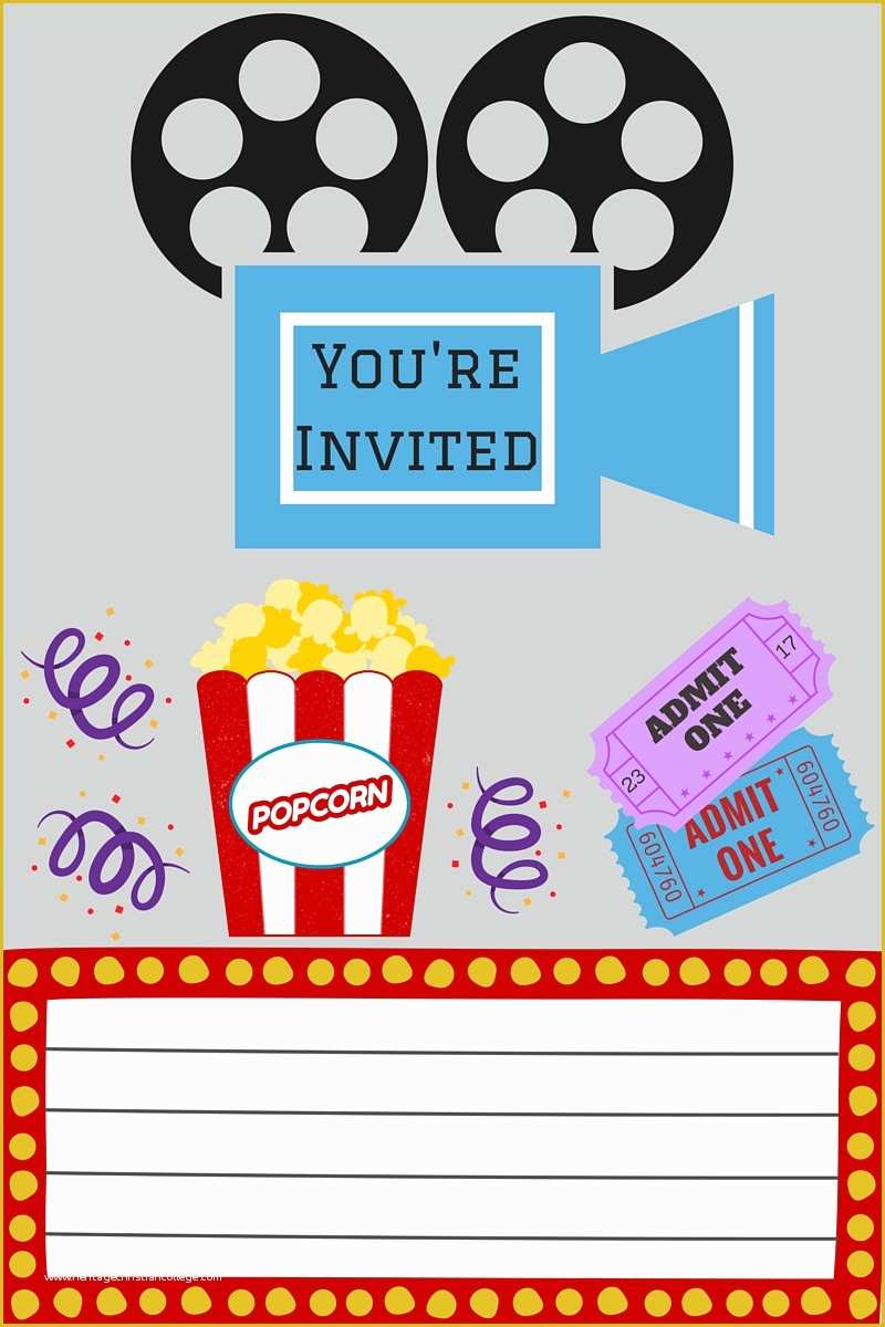 Movie Party Invitations Free Template Of Free Printables