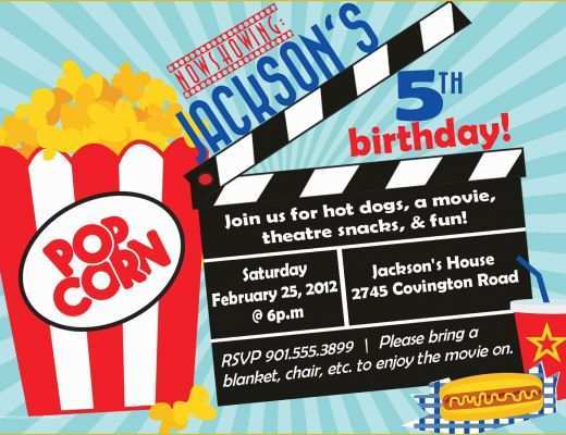 Movie Party Invitations Free Template Of Movie Birthday Party Invitation Boy Birthday Invitation