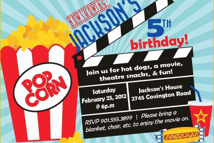 Movie Party Invitations Free Template Of Movie Birthday Party Invitation Boy Birthday Invitation