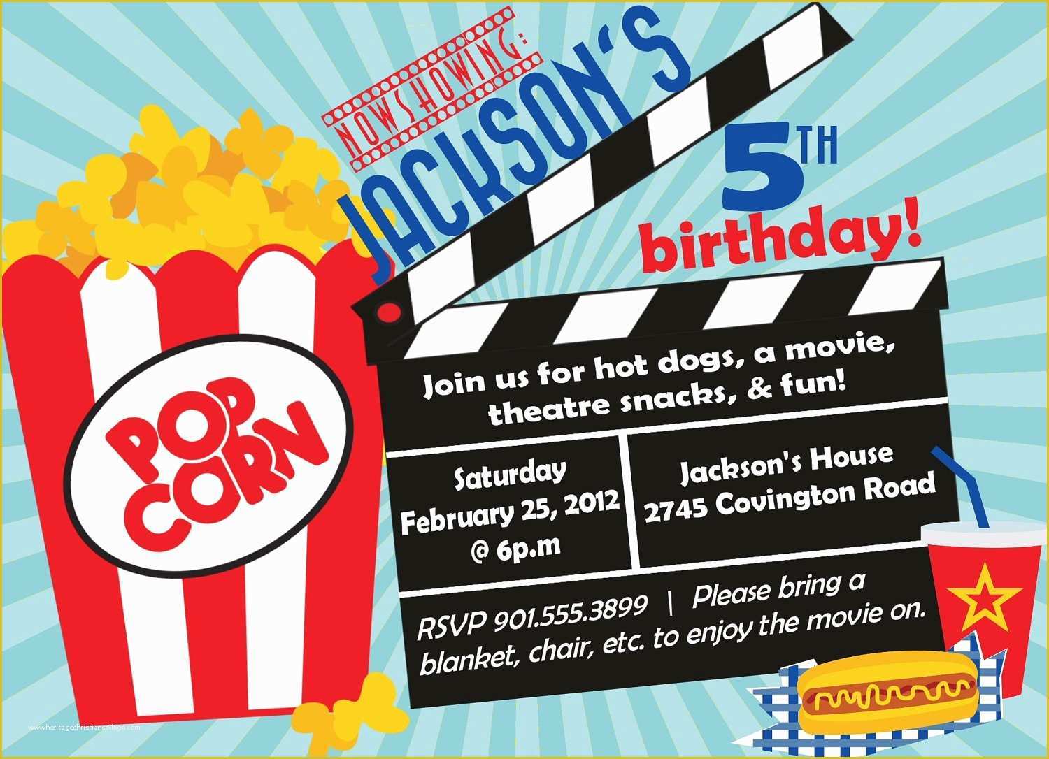 Movie Party Invitations Free Template Of Movie Birthday Party Invitation Boy Birthday Invitation