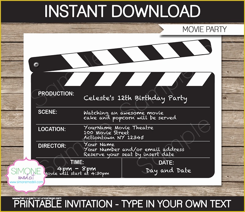 Movie Party Invitations Free Template Of Movie Night Party Invitations Template