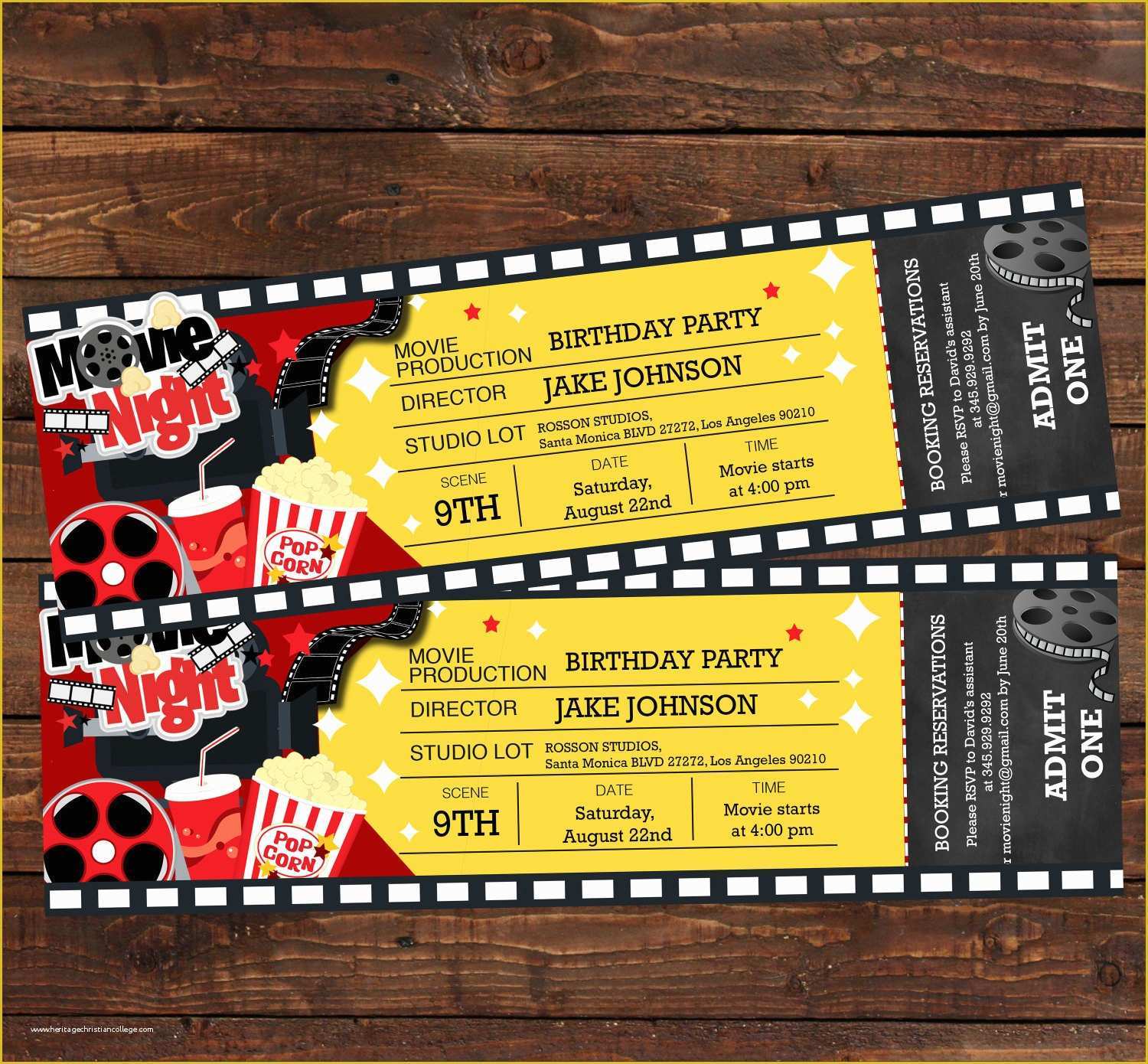 Movie Party Invitations Free Template Of Movie Ticket Birthday Invitation Movie Party Invitation