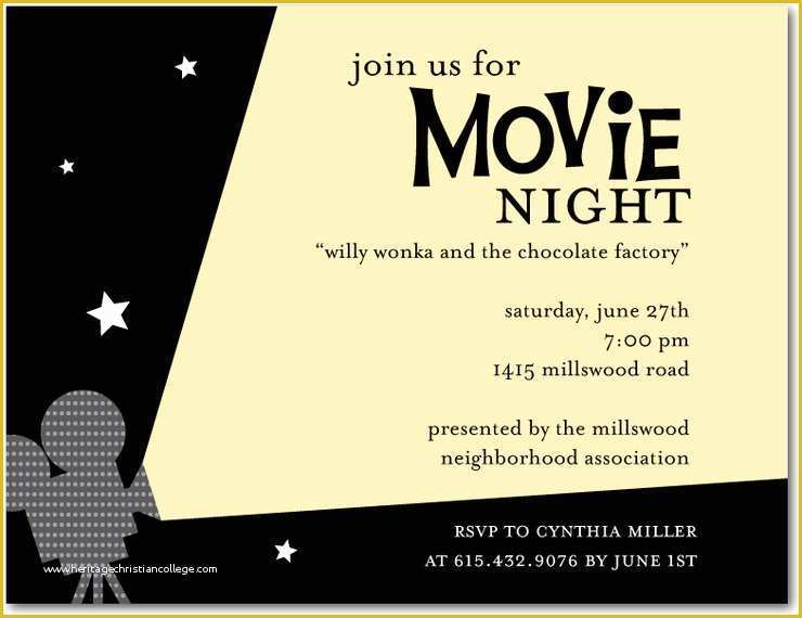 Movie Party Invitations Free Template Of Outdoor Movie Night Invitation Template
