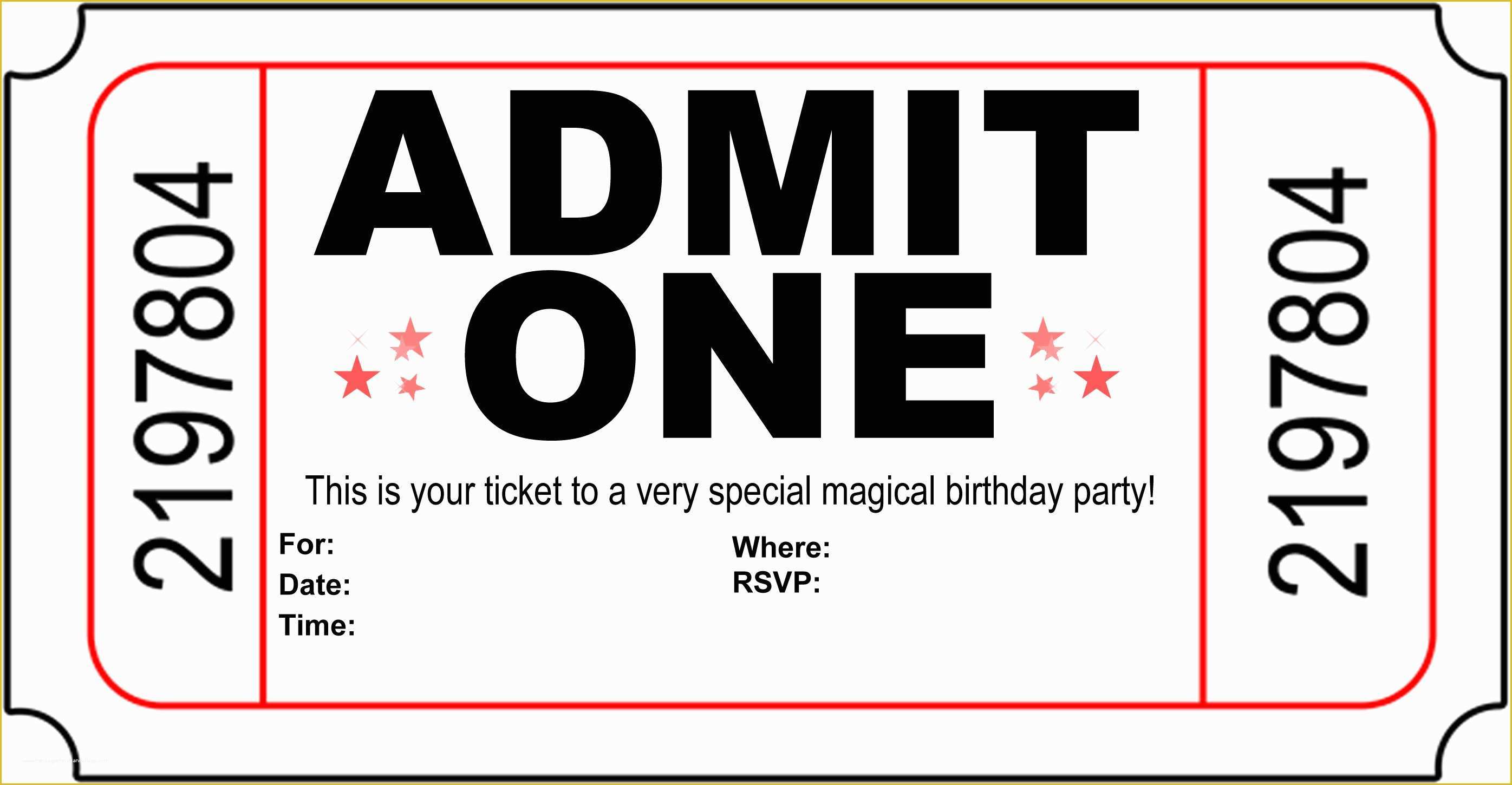 Movie Ticket Invitation Template Free Of Carnival Ticket Invitation Template Cliparts