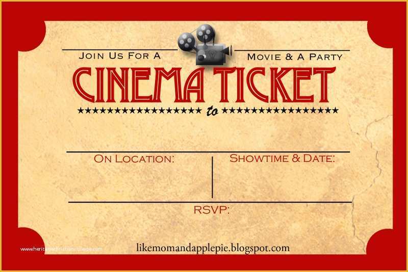 Movie Ticket Invitation Template Free Of Favorite Movie Night Party Ideas Decor to Adore